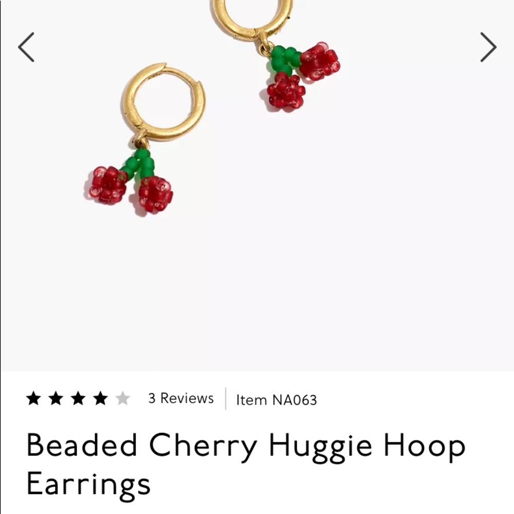 Madewell Cherry Huggie Hoope Earrings